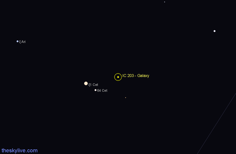 Finder chart IC 203 - Galaxy in Cetus star
