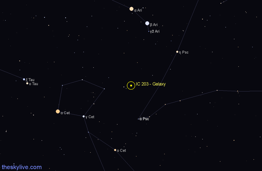 Finder chart IC 203 - Galaxy in Cetus star