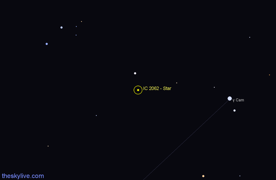 Finder chart IC 2062 - Star in Camelopardalis star