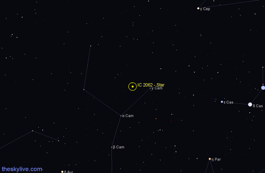 Finder chart IC 2062 - Star in Camelopardalis star