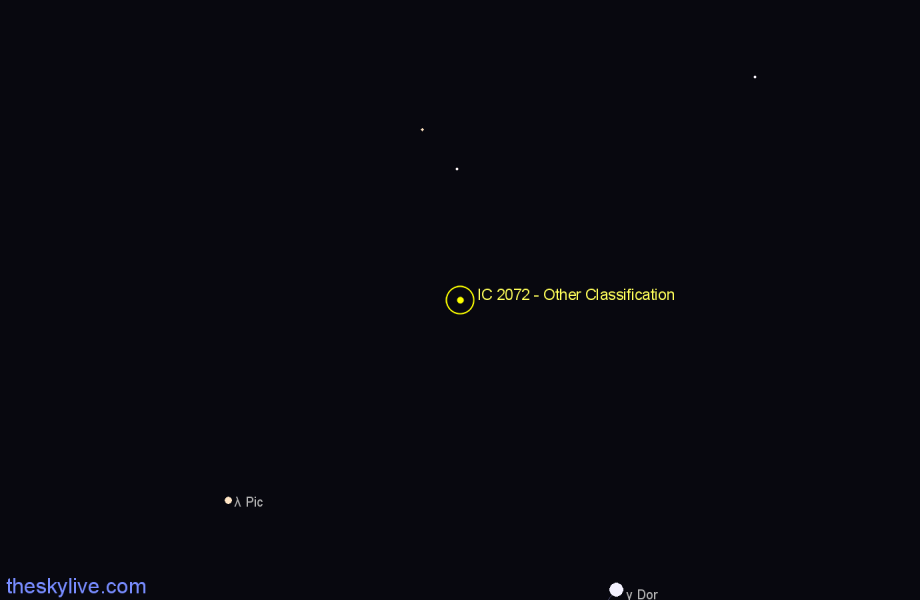 Finder chart IC 2072 - Other Classification in Caelum star