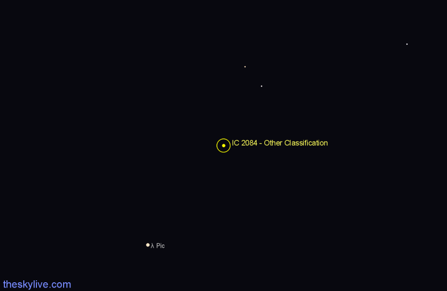 Finder chart IC 2084 - Other Classification in Caelum star