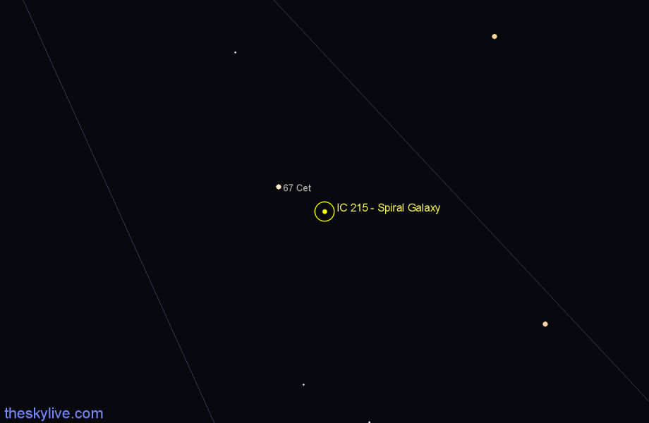 Finder chart IC 215 - Spiral Galaxy in Cetus star