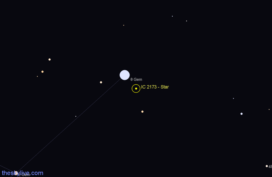 Finder chart IC 2173 - Star in Gemini star