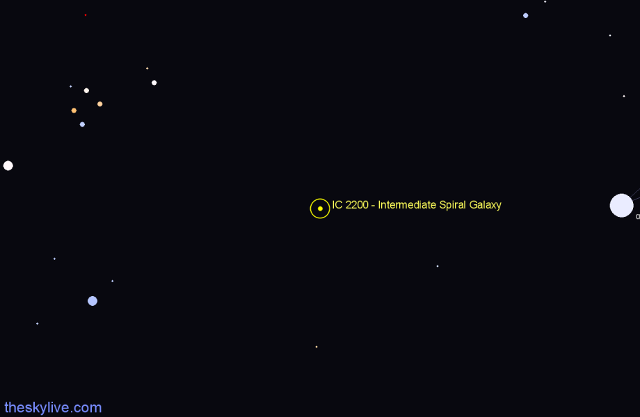 Finder chart IC 2200 - Intermediate Spiral Galaxy in Carina star