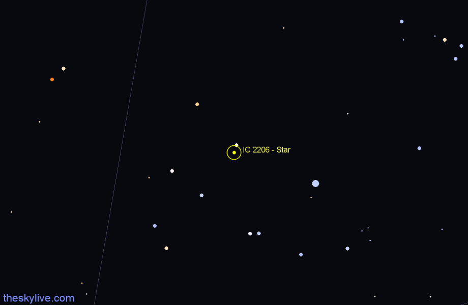 Finder chart IC 2206 - Star in Puppis star