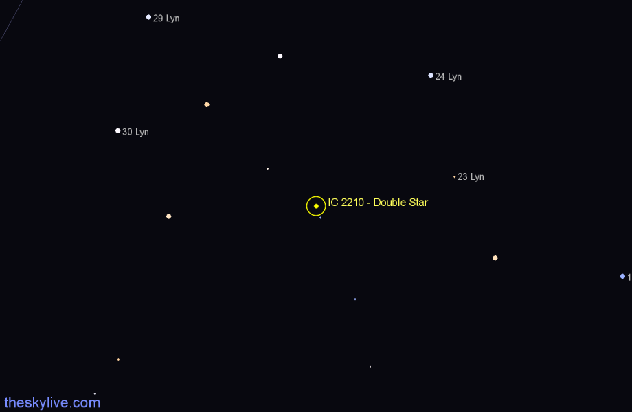 Finder chart IC 2210 - Double Star in Lynx star