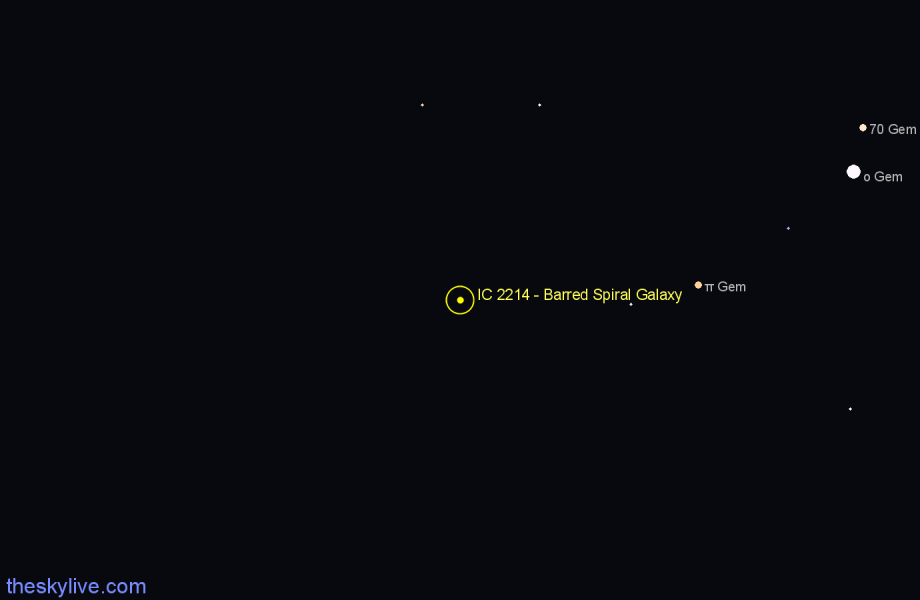 Finder chart IC 2214 - Barred Spiral Galaxy in Lynx star