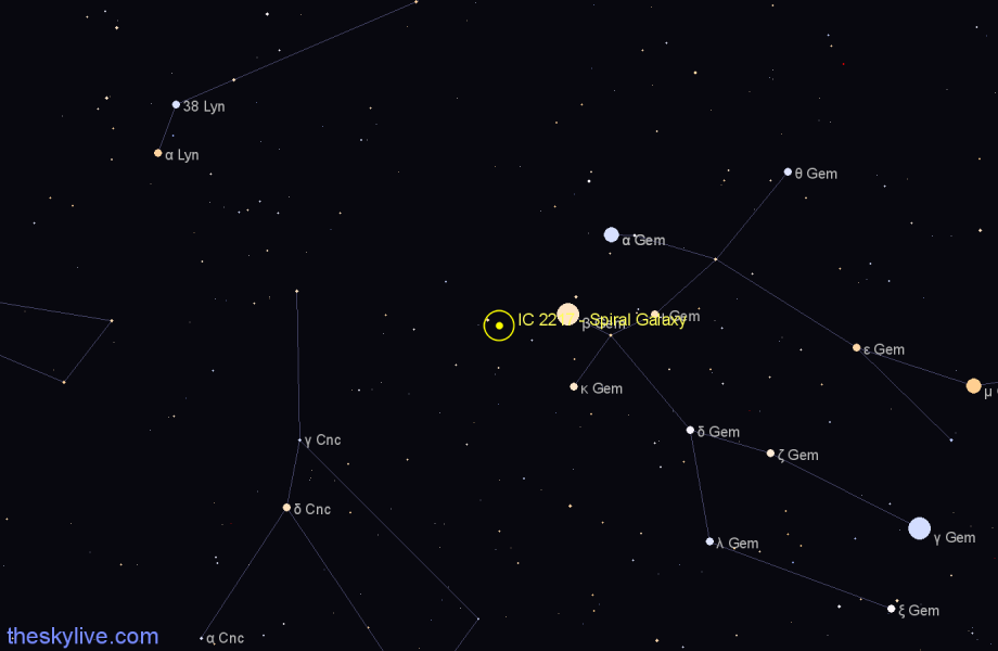 Finder chart IC 2217 - Spiral Galaxy in Cancer star