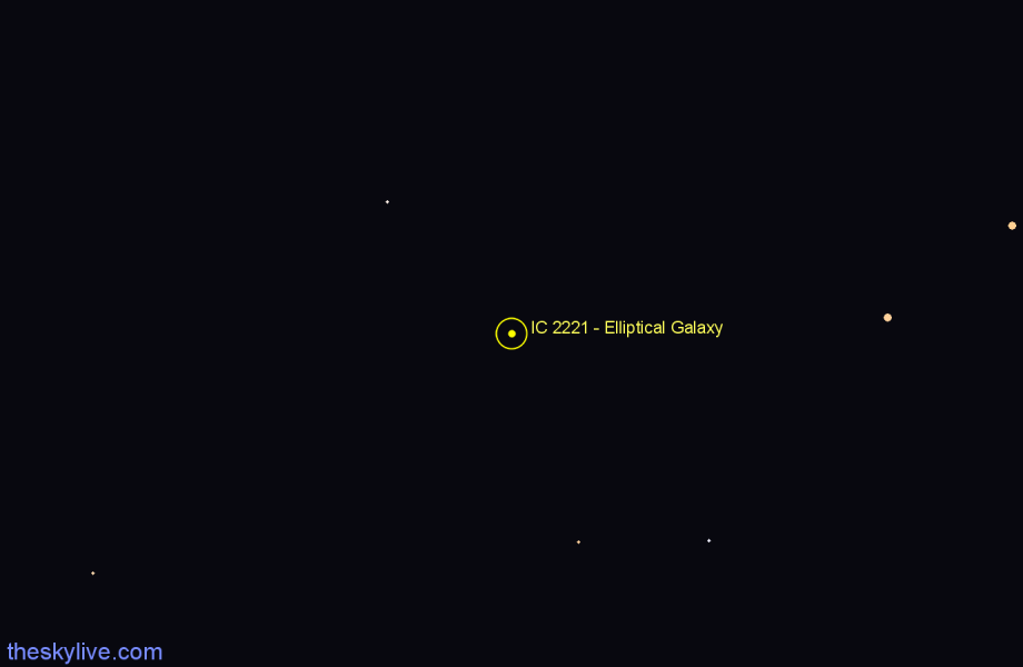 Finder chart IC 2221 - Elliptical Galaxy in Lynx star