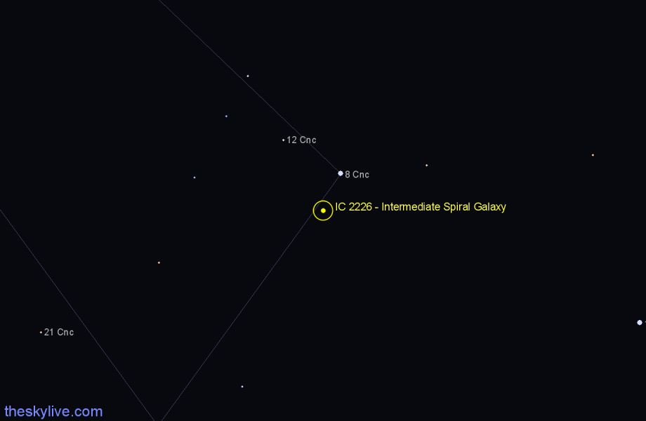 Finder chart IC 2226 - Intermediate Spiral Galaxy in Cancer star