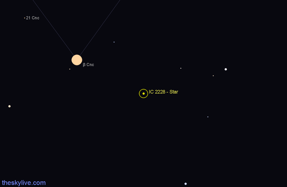 Finder chart IC 2228 - Star in Cancer star