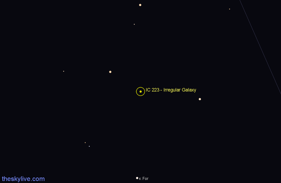 Finder chart IC 223 - Irregular Galaxy in Cetus star