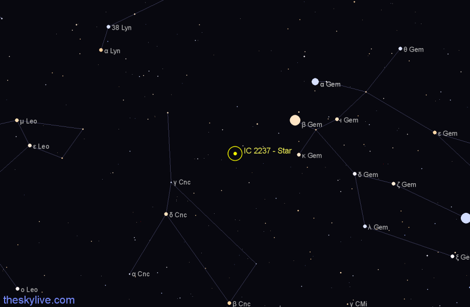 Finder chart IC 2237 - Star in Cancer star