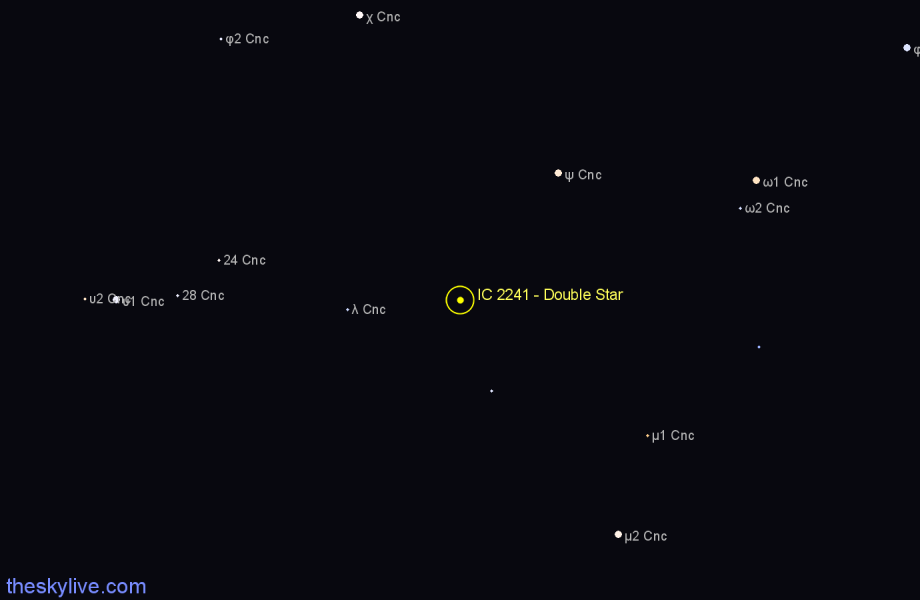 Finder chart IC 2241 - Double Star in Cancer star