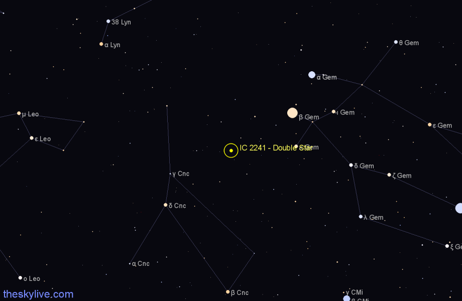 Finder chart IC 2241 - Double Star in Cancer star