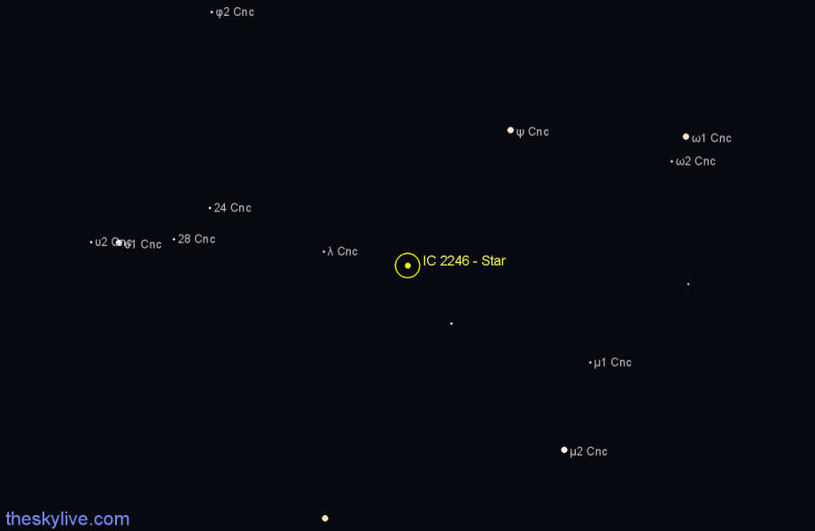 Finder chart IC 2246 - Star in Cancer star