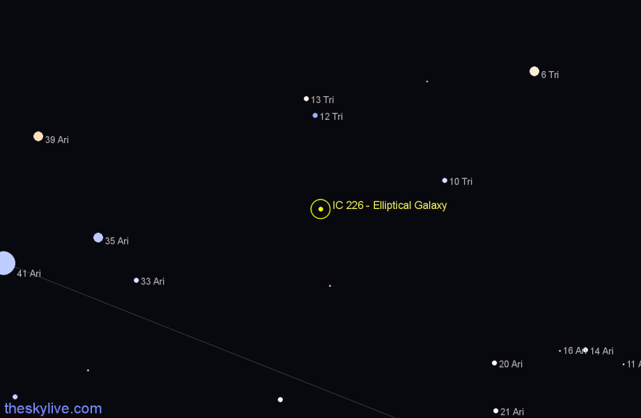 Finder chart IC 226 - Elliptical Galaxy in Triangulum star