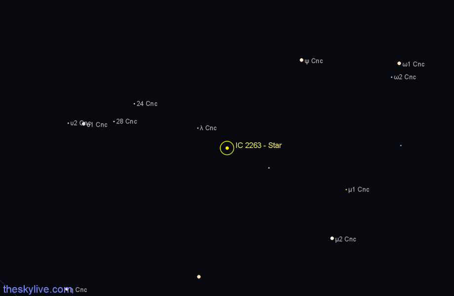 Finder chart IC 2263 - Star in Cancer star