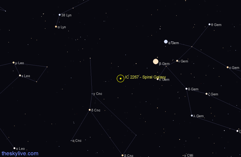 Finder chart IC 2267 - Spiral Galaxy in Cancer star