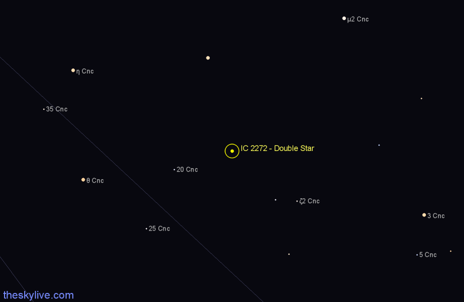 Finder chart IC 2272 - Double Star in Cancer star