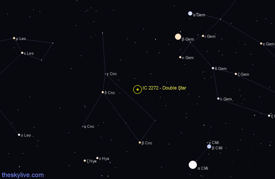 Finder chart IC 2272 - Double Star in Cancer star