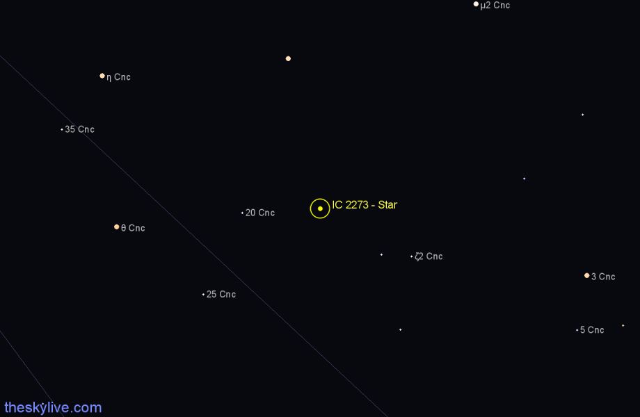 Finder chart IC 2273 - Star in Cancer star