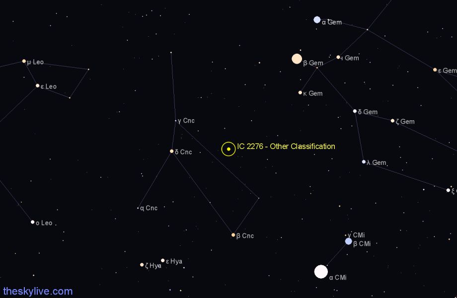 Finder chart IC 2276 - Other Classification in Cancer star