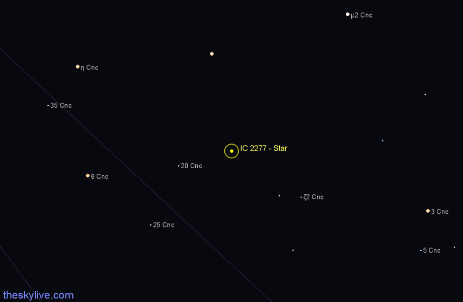 Finder chart IC 2277 - Star in Cancer star