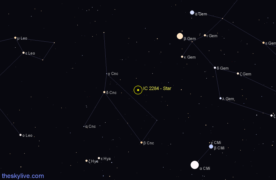 Finder chart IC 2284 - Star in Cancer star