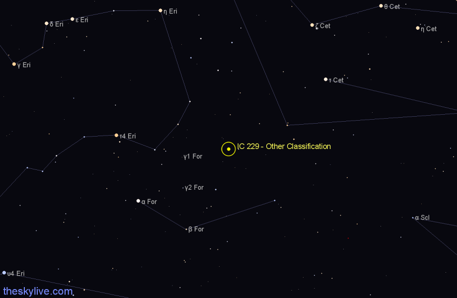 Finder chart IC 229 - Other Classification in Cetus star