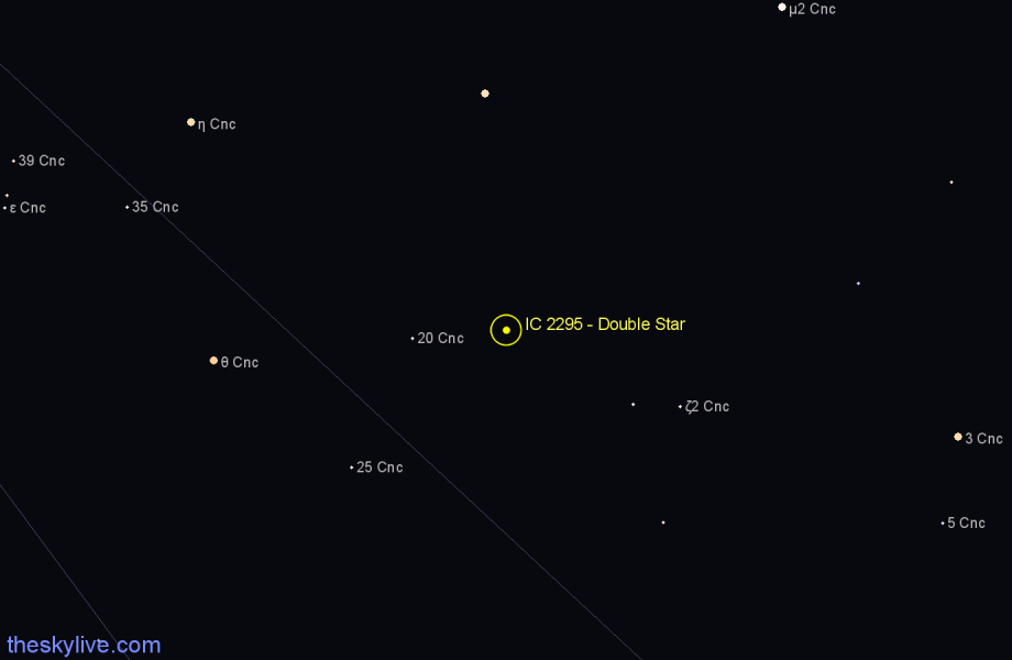 Finder chart IC 2295 - Double Star in Cancer star