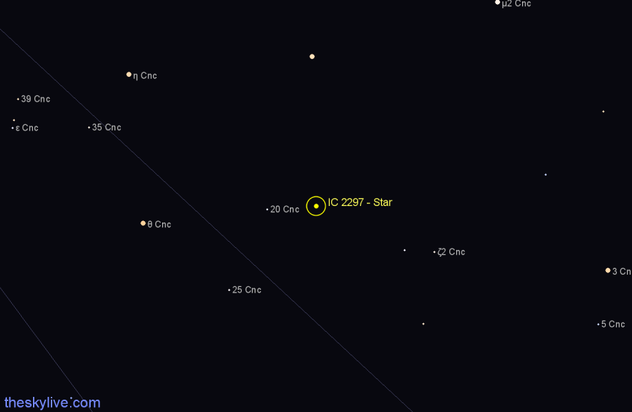 Finder chart IC 2297 - Star in Cancer star