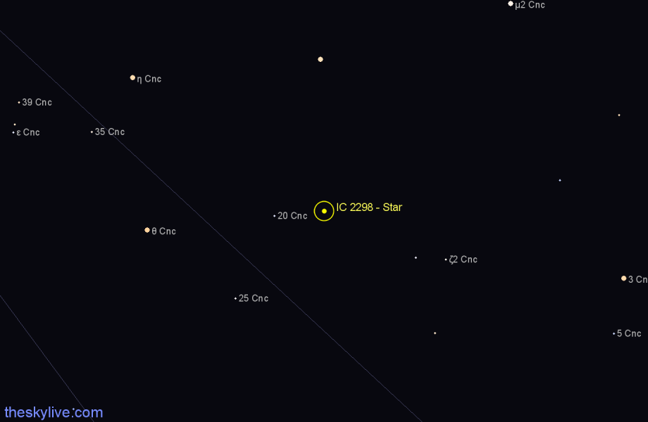 Finder chart IC 2298 - Star in Cancer star