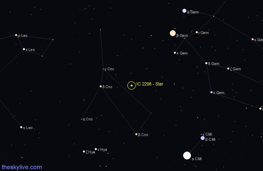 Finder chart IC 2298 - Star in Cancer star