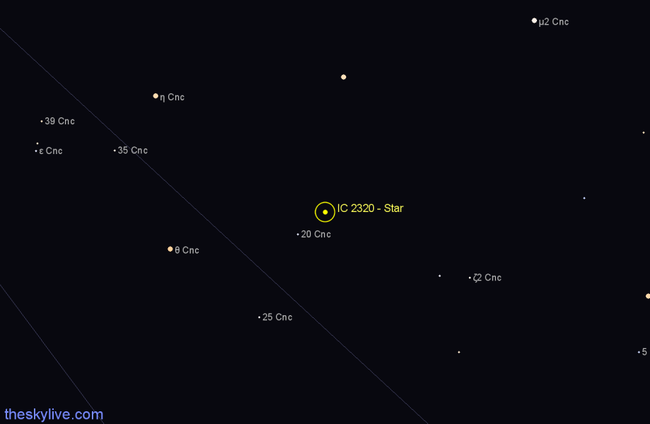 Finder chart IC 2320 - Star in Cancer star