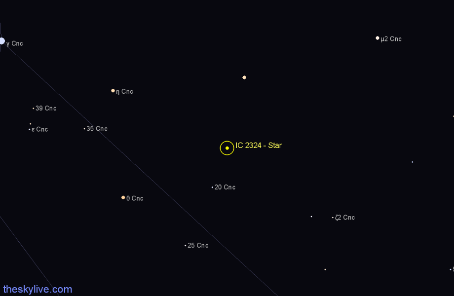 Finder chart IC 2324 - Star in Cancer star