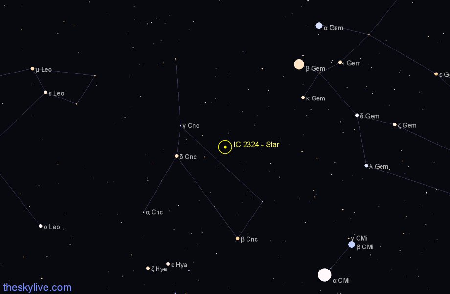 Finder chart IC 2324 - Star in Cancer star