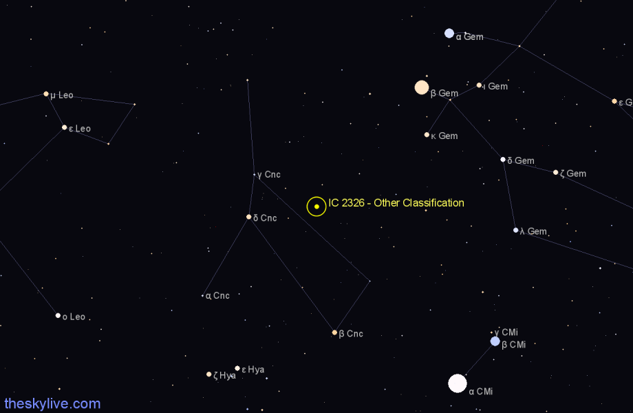 Finder chart IC 2326 - Other Classification in Cancer star