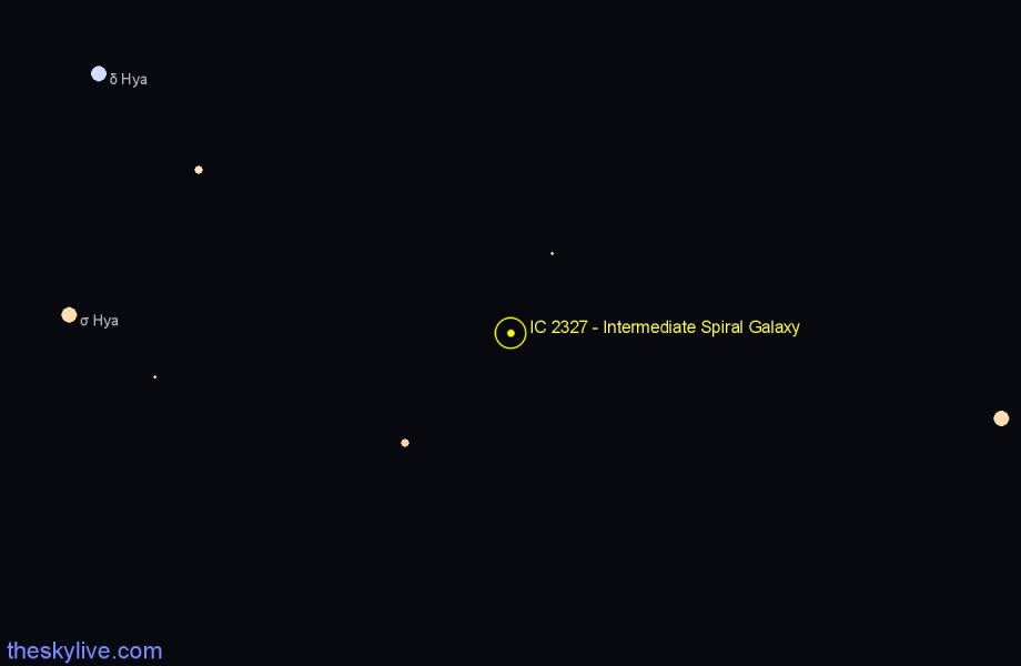 Finder chart IC 2327 - Intermediate Spiral Galaxy in Hydra star
