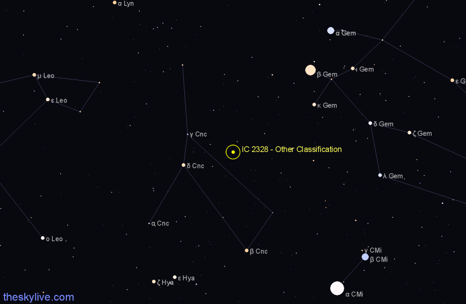 Finder chart IC 2328 - Other Classification in Cancer star