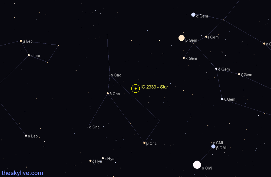 Finder chart IC 2333 - Star in Cancer star