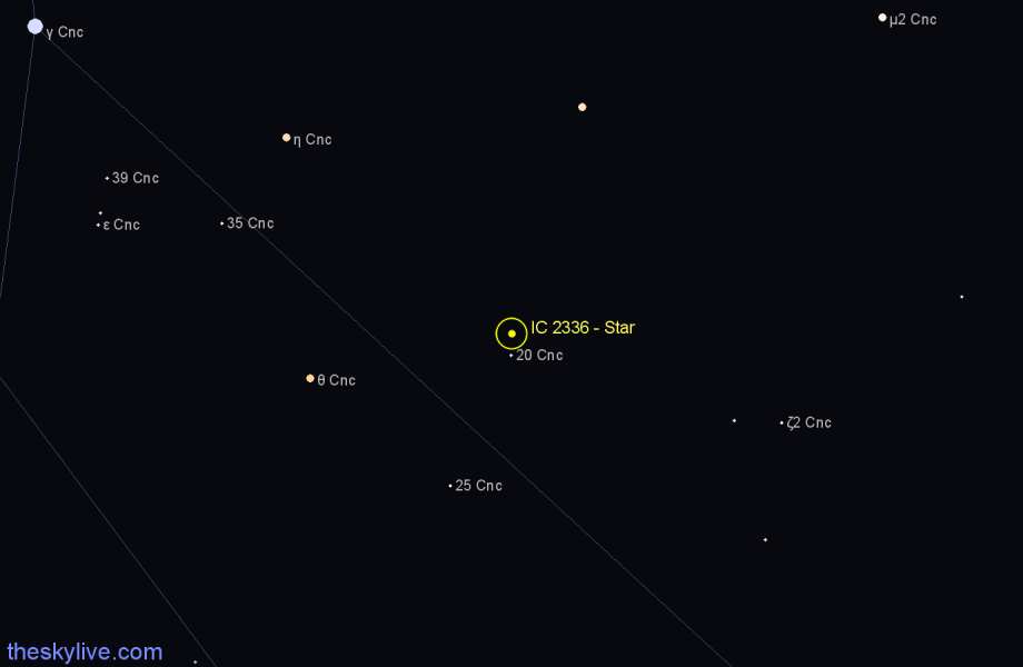 Finder chart IC 2336 - Star in Cancer star