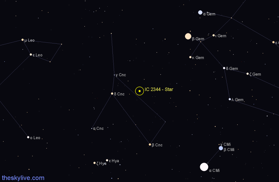 Finder chart IC 2344 - Star in Cancer star