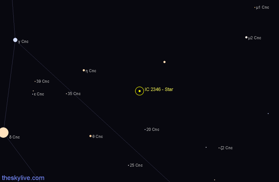 Finder chart IC 2346 - Star in Cancer star