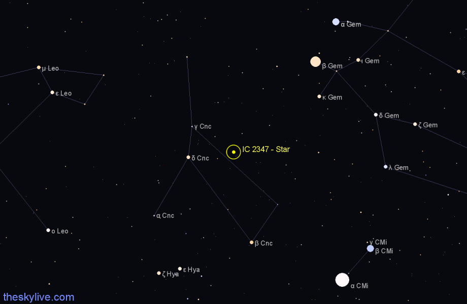 Finder chart IC 2347 - Star in Cancer star