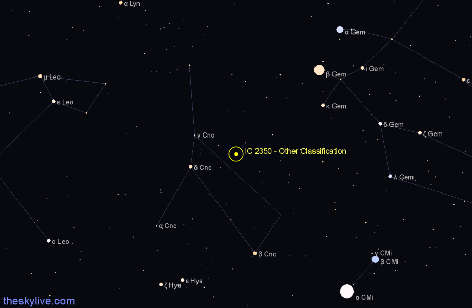 Finder chart IC 2350 - Other Classification in Cancer star