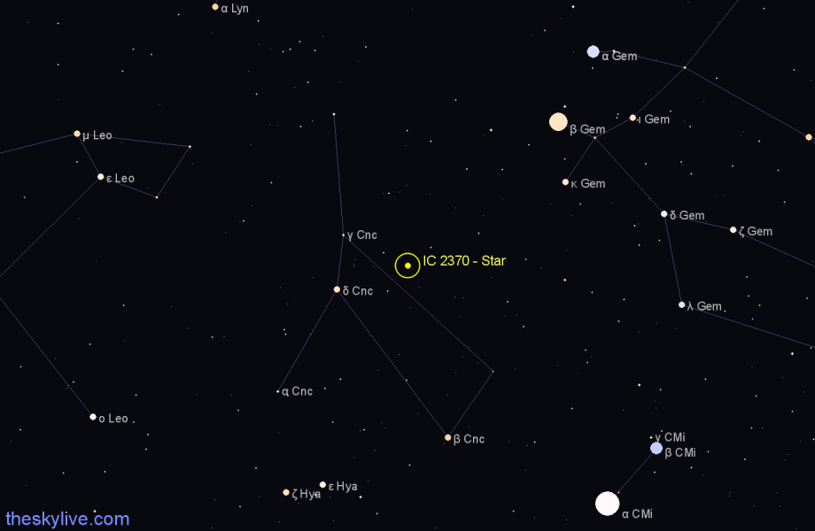 Finder chart IC 2370 - Star in Cancer star