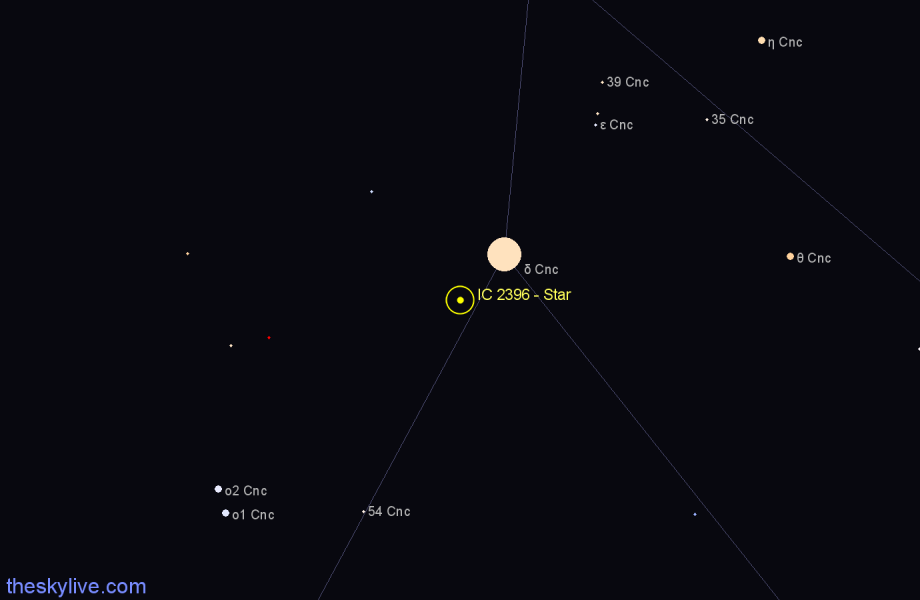 Finder chart IC 2396 - Star in Cancer star