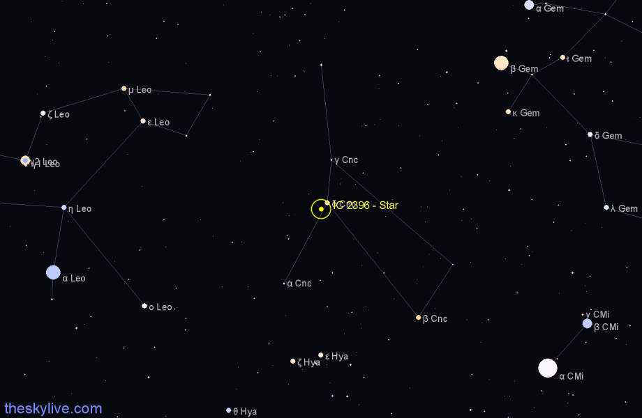 Finder chart IC 2396 - Star in Cancer star